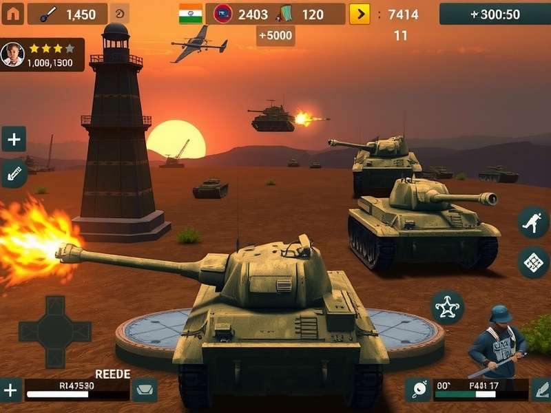India Tank Commandos gameplay screenshot showing tank battle